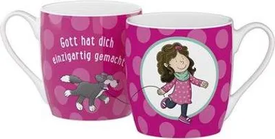 Produktbild von Emmi Tasse für Kinder mit fröhlichem Gute-Laune-Motiv und 280 ml Fassungsvermögen