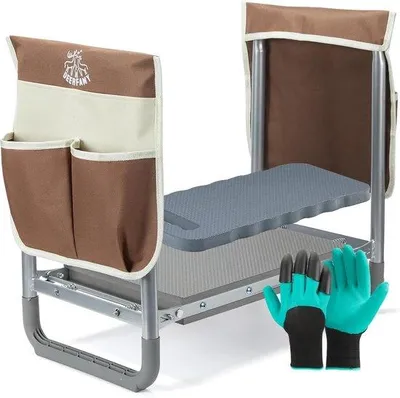 Produktbild von Famanu Knieler Ergonomisch mit Kniepolstern - Faltbare Gartensitzbank