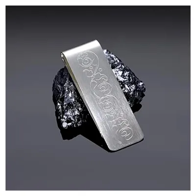 Produktbild von Massive Geldklammer Aus Hochglanzpoliertem em 925 Silber Mit Graviertem Design