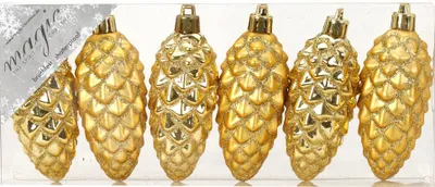 Produktbild von Inge‘s Christmas Decor 81018 G001, Weihnachtsschmuck-Set, Kunststoff, Gold, 90 mm, 6 Stück(e), Box