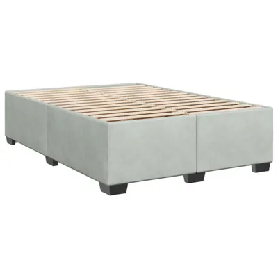 Produktbild von Bettgestell ohne Matratze Hellgrau 160x200 cm Samt