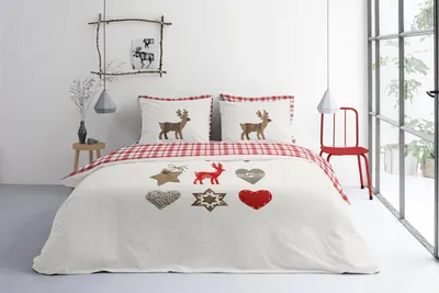 Immagine prodotto di Byrklund Renforcé biancheria da letto 2 pezzi copripiumino 135 x 200 cm federa 80 x 80 cm Lillehammer 1203196 Bianco sporco