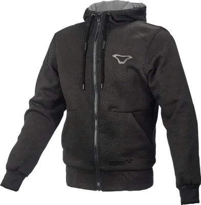 Image de Macna Nuclone sweat à capuche zippé pour moto, gris foncé, S