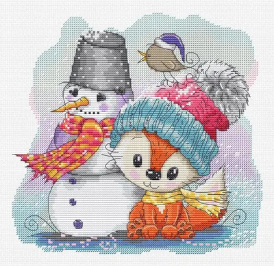 Zdjęcie produktu dla Zestaw do haftu krzyżykowego Luca-S "Lis i przyjaciele", 19x18cm