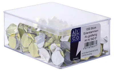 Produktbild von ALCO-Albert - Eckklammern aus Aluminium, goldfarben, 1000 Stück