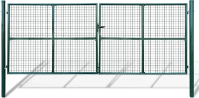Image de Portail de jardin Portail de clôture grillagé Portail 415 x 200 cm / 400 x 150 cm