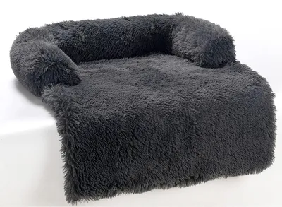 Image de Lit pour chien, doux et lavable, couverture pour chien, couleur noire