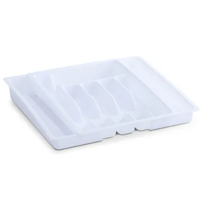 Produktbild von Zeller Besteckkasten, ausziehbar, Kunststoff, weiß 29-50x38x6,5