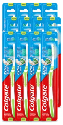 Produktbild von 12 x Colgate Extra Clean Medium Zahnbürste - Vorteilspackung - 12 Stücke