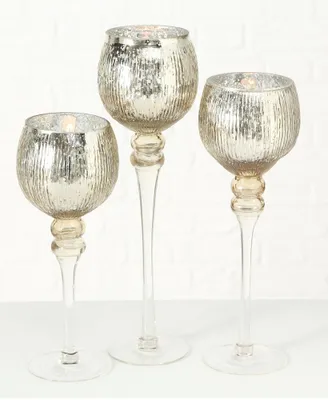 Produktbild von Windlicht Manou Glas lackiert champagner,  3er Set,  Deko Glas H 30-35-40cm