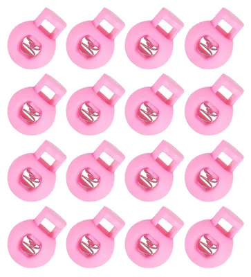 50 Kordelstopper 8 mm, Kunststoff, federbelastet, rund, rosa