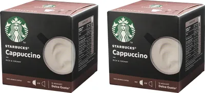 Productafbeelding van Nescafé Dolce Gusto Starbucks Cappuccino, set van 2, koffiedrank, koffie, romig, koffiekapsules, gebrande koffie, 2 x 12 capsules