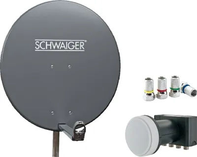 Produktbild von Satellitenanlage Set Anthrazit Aluminium 80 cm