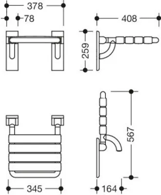 Produktbild von HEWI 801.51D200 98 Klappsitz S801, antimikrobiell