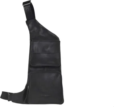 Produktbild von Greenburry Leder Umhängetasche CrossOver Bag BodyBag Eingurtrucksack Crossbag schwarz