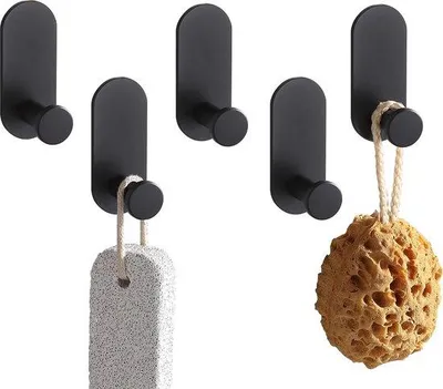 Produktbild von Famanu Handtuchhaken Selbstklebend - Schwarz, Modernes Design