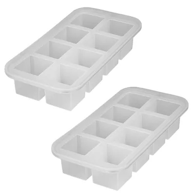 Produktbild von 2x Silikon Eiswürfelform XXL Riesenwürfel 5 x 5 cm Eiswürfelbehälter Eiswürfelbereiter Eiswürfel Silikonform