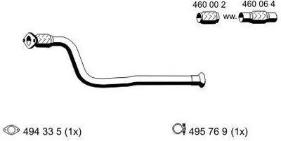 Produktbild von ERNST Abgasrohr Auspuffrohr für RENAULT CLIO II (BB0/1/2, CB0/1/2) Vorne 522540