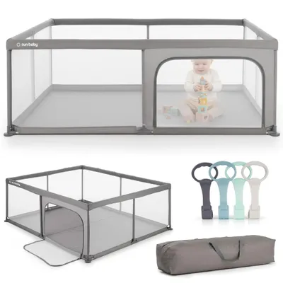 Obrázok produktu pre Ohrádka pre deti Ohrádka pre deti 150x200 cm GRIFFE Skladacia Bezpečný a stabilný rám na plazenie pre deti s priedušnou sieťovinou a protišmykovou základňou