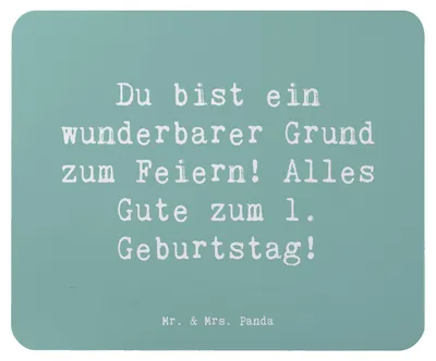 Produktbild von Mr. & Mrs. Panda Mauspad Spruch 1. Geburtstag Feiern - Meeresbrise - Geschenk, computer mousepad, mousematte, Happy Birthday, Mouse Pad, liebevoller, erster, Meilenstein