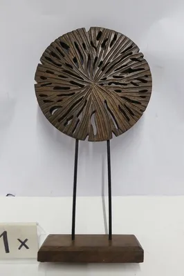 Produktbild von Gilde Standrelief, rund, Scheibe, Mangoholz, braun, VE 2 Höhe: 47.00 cm Breite: 24.00 cm Tiefe: 8.00cm 55808