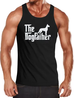 Produktbild von Herren Tanktop The Dogfather Hund Hunde-Besitzer Moonworks® schwarz XXL