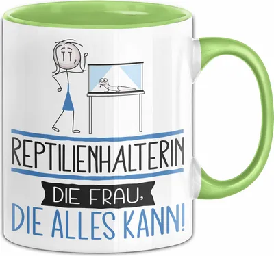 Produktbild von Reptilienhalterin Geschenk Tasse Becher Die Frau Die Allen Kann Geschenkidee für eine Reptilienhalterin Lustig (Grün)