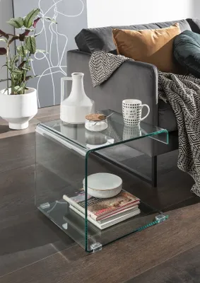 Produktbild von Beistelltisch >7217< in Klarglas, Glas - 43x39x41cm (BxHxT)