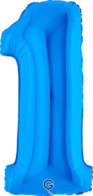 Produktbild von Riesenzahl Folienballon 40"/102cm | Blau Zahl: 1