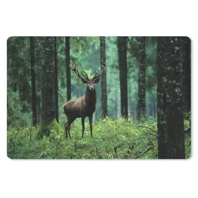 Produktbild von MuchoWow® Mauspad Mousepad Hirsche - Wald - Bäume - Tiere - Natur 27x18 cm - Mousepads - Maus Mat - Pad - Mausunterlage - Büroartikel - Desk Matten