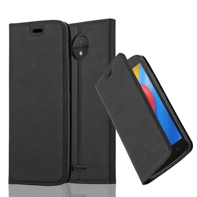 Immagine prodotto di Cadorabo Custodia per Motorola MOTO C Custodia protettiva in nero Custodia per cellulare Custodia Cover Chiusura magnetica