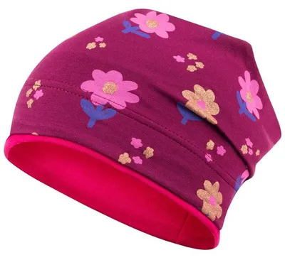Produktbild von Mädchen Mütze Übergangsmütze Beanie Tiere, Gr. 54-56, Bordeaux-Pink