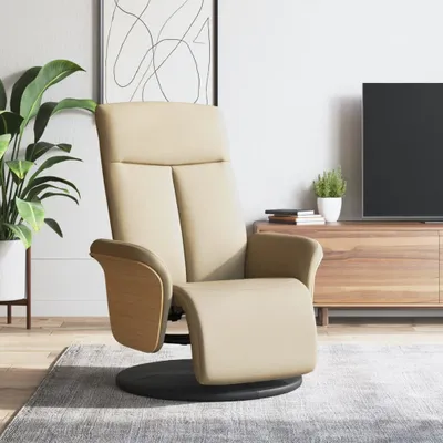 Image de Fauteuil relax simple avec pied Tissu Crème - Fauteuil TV & Relax FR9684748 1parcel