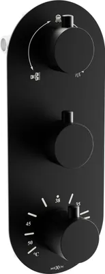 Image de Kai mitigeur thermostatique douche/baignoire 3 sorties, noir (77603-70)