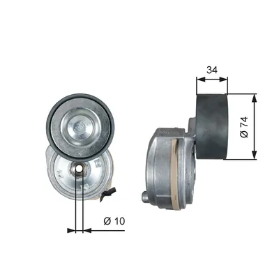 Produktbild von GATES T38638 Riemenspanner Keilrippenriemen für MAN TGA Ø74mm Rolle