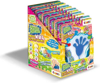Productafbeelding van Magic Slime - Set van 12 - Sticky Hand - Klaphand voor kinderen XXL - Glibber kleefhanden in slijm kinderen met grof