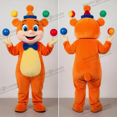 Image de Mascotte MASTICOT Rigolote Orange en Peluche