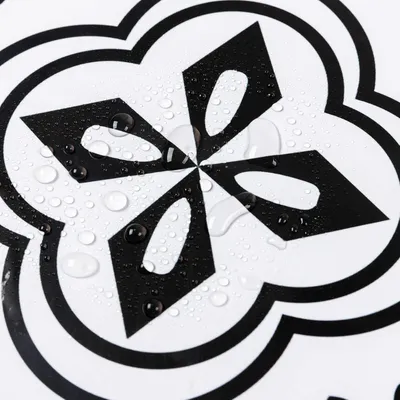 Productafbeelding van Famanu, 24 zwarte tegelstickers met patroon, 15x15 cm - waterdichte, zelfklevende folie voor badkamer en keuken
