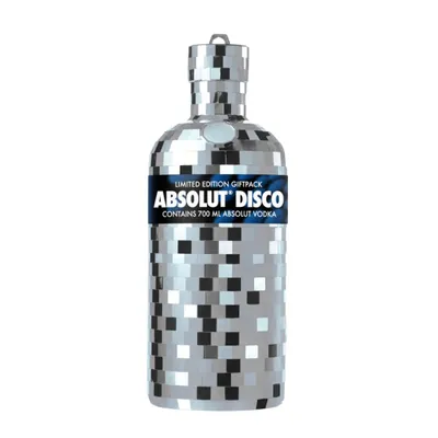Produktbild von Absolut Vodka Disco 0,7L - Limited Edition 2007 mit Spiegeldesign – Kultige Geschenkverpackung als Discokugel – Absolut Silber Wodka - Sammleredition