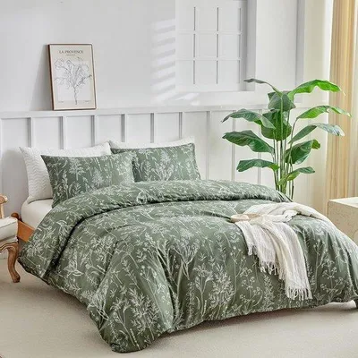 Produktbild von Unyqoos® Bettbezug-Set 200x200 cm mit Blumenmuster und Kissenbezügen