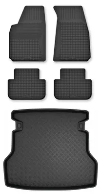 Zdjęcie produktu dla Dywaniki gumowe + mata bagażnika do Toyota Avensis II T25 2003-2009 (liftback) – czarne, dobierane – Wielganizator Semi-Universal
