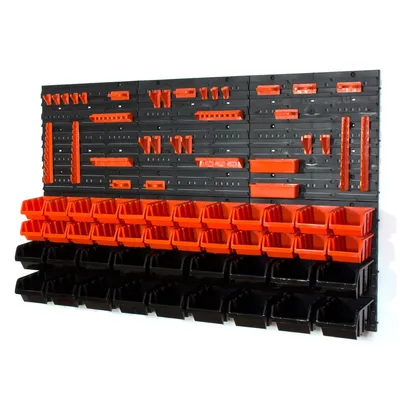 Produktbild von 42 Stapelboxen mit Wandregal 120 x 80 cm | lager wandplatten lagerregal