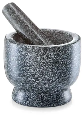 Mörser und Stößel Set aus Granit - Anthrazit