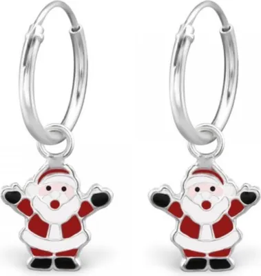 Produktbild von Kinder Creolen Silber Ohrringe Weihnachtsmann