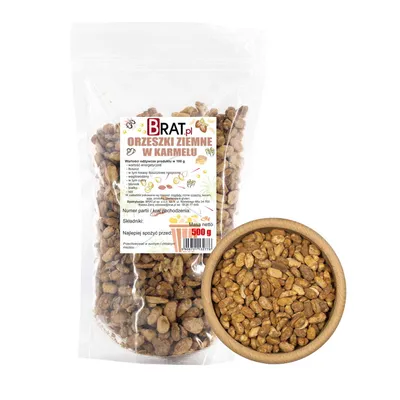 Produktbild von Premium Karamellisierte Erdnüsse im 500g Doypack