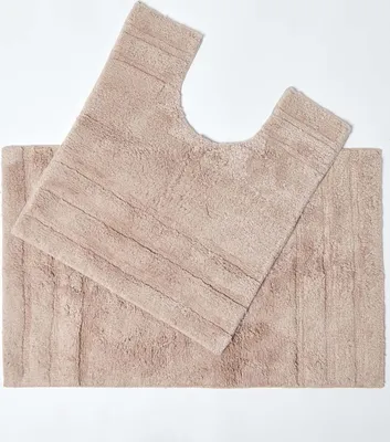 Produktbild von HOMESCAPES Badematten Set 2tlg Spa Surpreme Beige