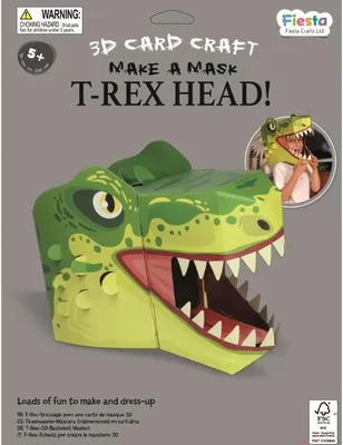 Immagine prodotto di Fiesta Crafts T-Rex 3D maschera artigianale di cartone giocattolo creativo