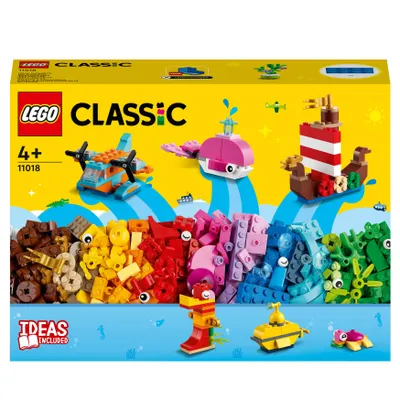 Immagine prodotto di LEGO 11018 Classic Creative Sea Fun, set creativo con mattoncini da costruzione per bambini dai 4 anni in su con balena, tartaruga e cavalluccio marino