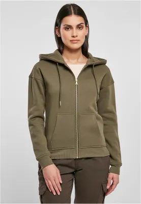 Produktbild von Urban Classics TB1982 | Ladies Classic Zip Hoody Kapuzenjacke Damen - Farbe: Olive - Größe: XS
