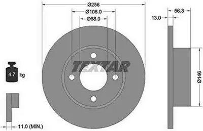 Obrázek produktu pro 2x TEXTAR 92057800 Brzdový kotouč přední nápravy